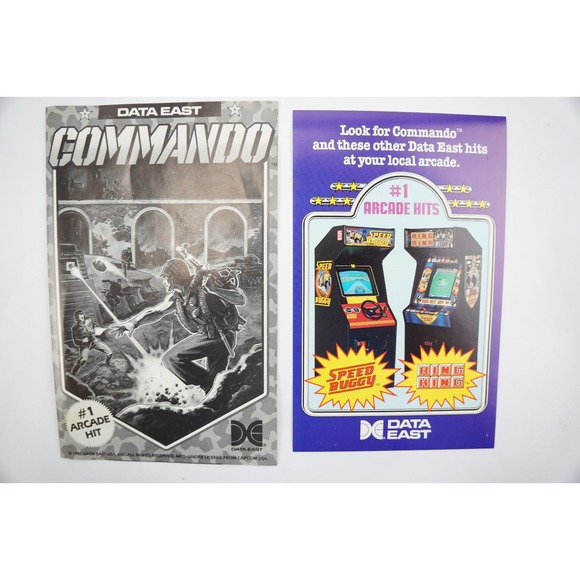 VGC Rare Commando Commodore 64 Floppy‎ Disk Data East 1985 In Box + Manual